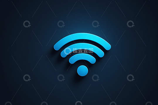 蓝色WiFi网络符号图标