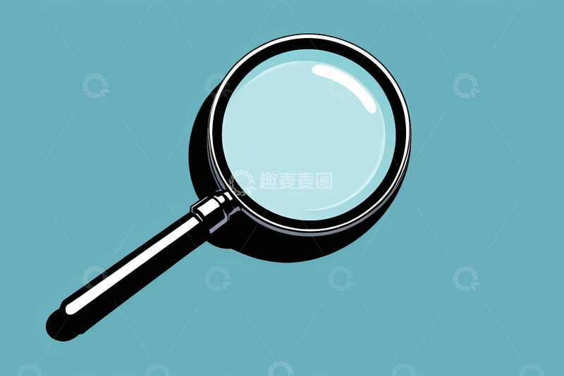 高清大图下载【趣麦麦图】蓝色背景上的放大镜插图