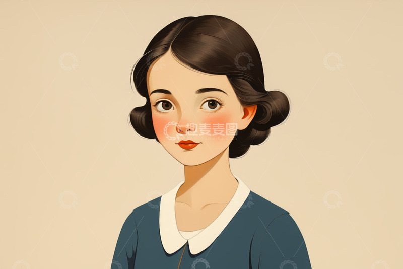 高清大图下载【趣麦麦图】复古风格女性人物肖像