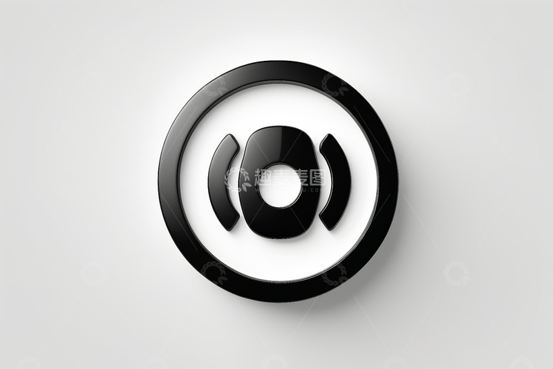 高清大图下载【趣麦麦图】黑色立体圆形图标