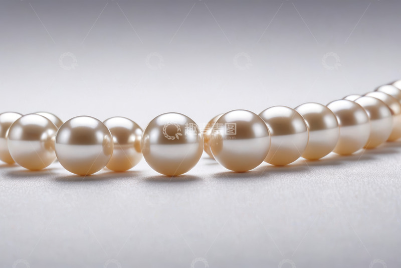 高清大图下载【趣麦麦图】白色珍珠项链微距特写