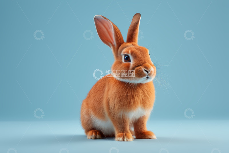 高清大图下载【趣麦麦图】橙色兔子特写