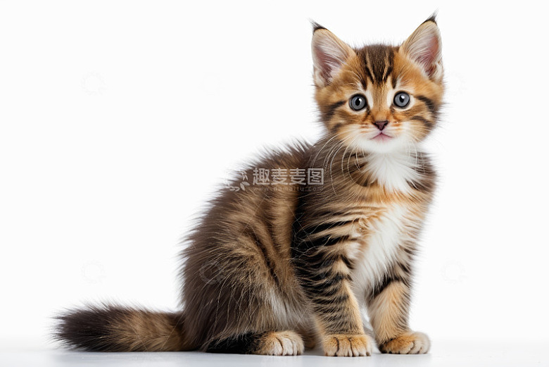 可爱小猫正坐特写