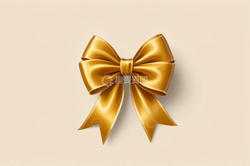 高清大图下载【趣麦麦图】金色蝴蝶结装饰素材