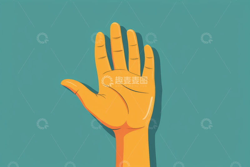 高清大图下载【趣麦麦图】卡通风格张开的手掌素材