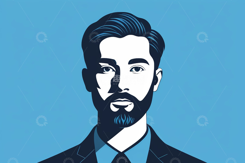 高清大图下载【趣麦麦图】商务男士插画头像