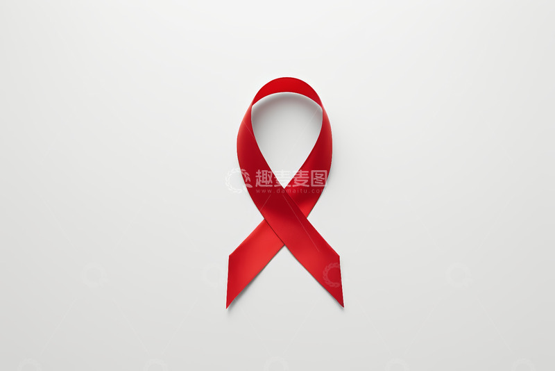 高清大图下载【趣麦麦图】红色丝带艾滋防治宣传素材