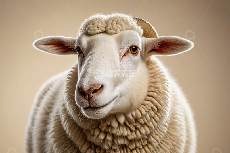 高清大图下载【趣麦麦图】绵羊特写素材