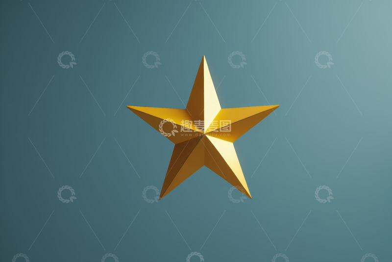 高清大图下载【趣麦麦图】蓝色背景上的金色五角星