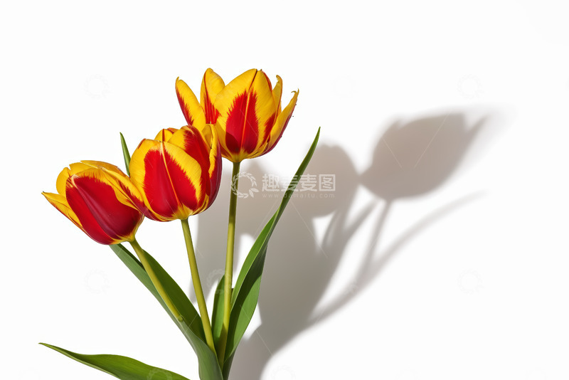 高清大图下载【趣麦麦图】红黄相间郁金香特写