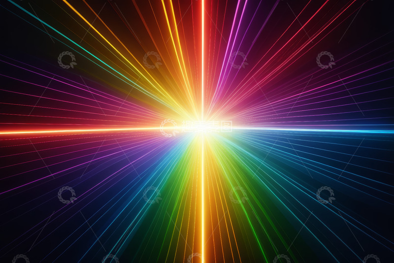 高清大图下载【趣麦麦图】彩色光线放射背景素材