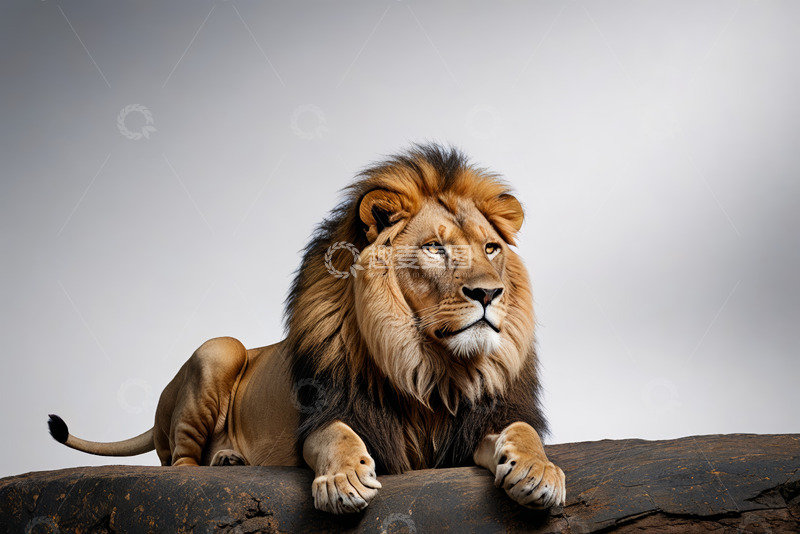 高清大图下载【趣麦麦图】雄狮趴卧姿态特写