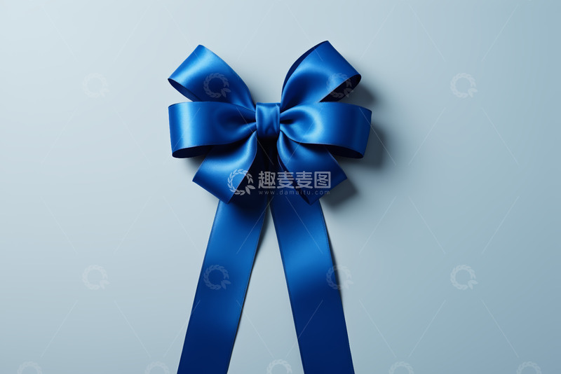 高清大图下载【趣麦麦图】蓝色蝴蝶结装饰素材
