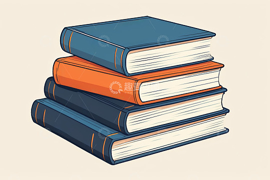 堆叠的多本彩色书籍