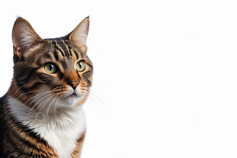 高清大图下载【趣麦麦图】特写斑纹猫正面姿态