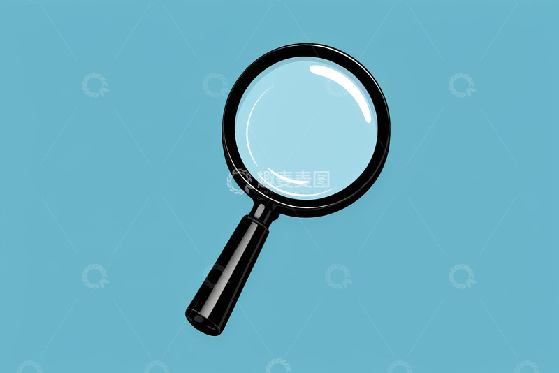 高清大图下载【趣麦麦图】蓝色背景上的放大镜图案