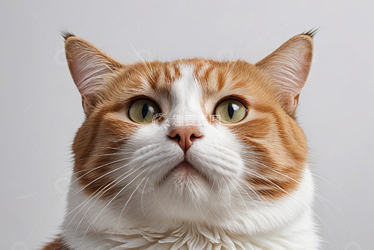 橙白相间猫咪特写
