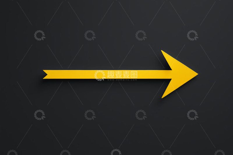 高清大图下载【趣麦麦图】黑色背景上的黄色箭头素材