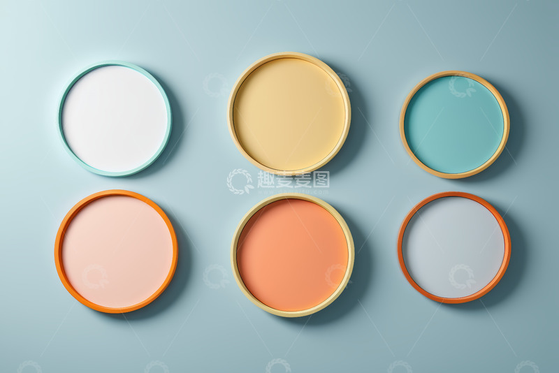 高清大图下载【趣麦麦图】多彩圆形物件排列背景图