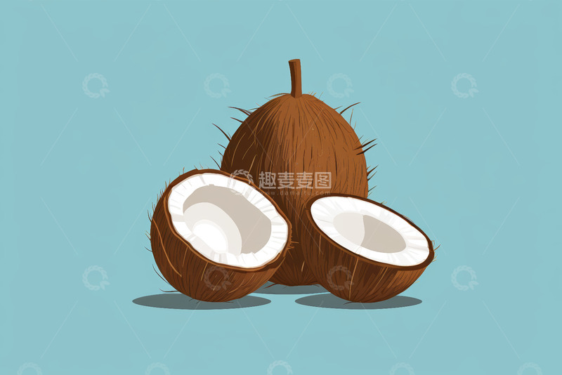 高清大图下载【趣麦麦图】椰子插画素材