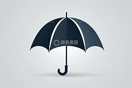 简约风格黑色雨伞图案