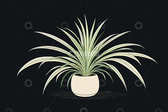盆栽绿植植物插画