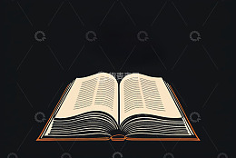 翻开的书籍插画素材