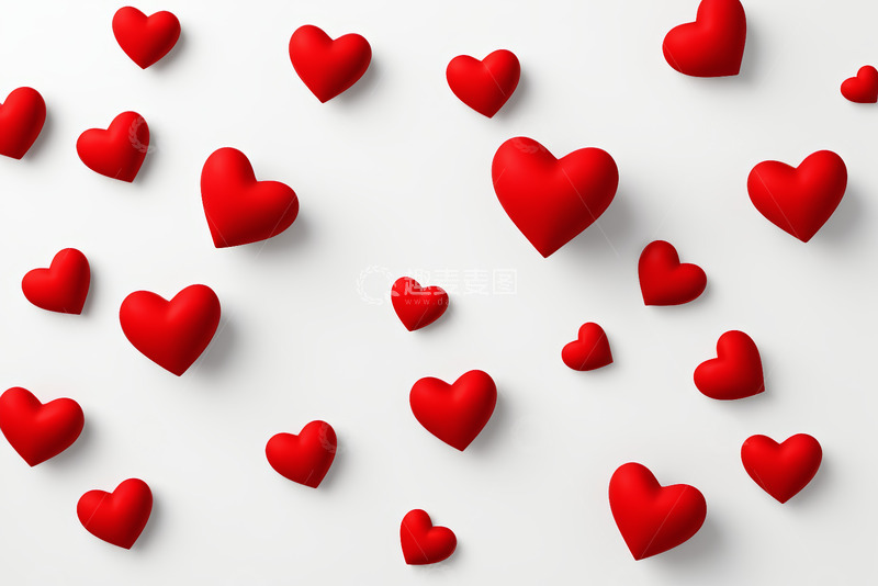 高清大图下载【趣麦麦图】红色爱心图案背景素材