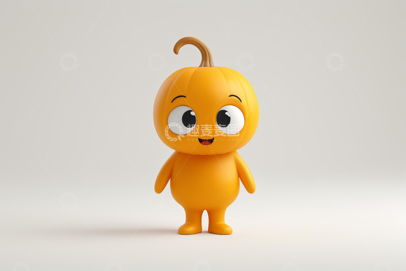 高清大图下载【趣麦麦图】橙色卡通南瓜角色形象