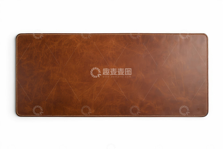 棕色皮革桌垫特写