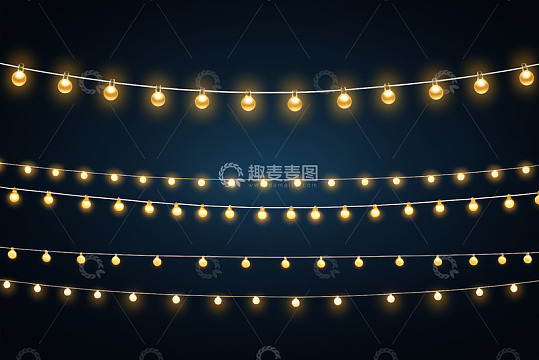 发光装饰串灯夜景