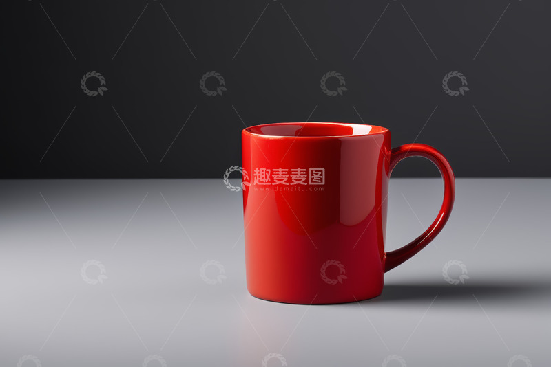高清大图下载【趣麦麦图】红色马克杯静物特写