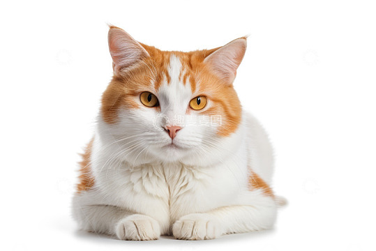 橘白相间猫咪正趴卧