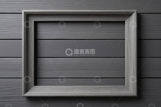 灰色框架挂于木质背景墙