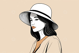 戴帽女孩侧身艺术形象