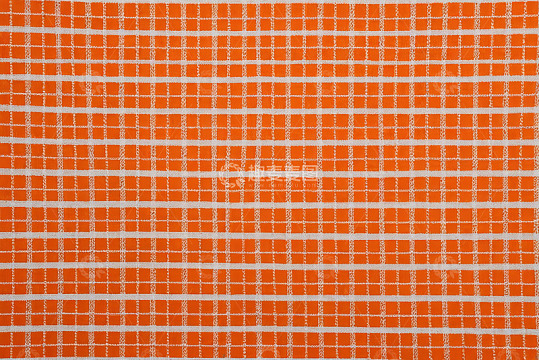 橙色格子纹理纺织品素材
