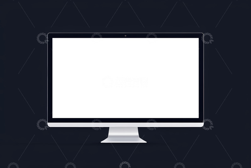 高清大图下载【趣麦麦图】黑色背景下的空白电脑屏幕