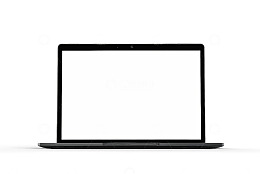 黑色笔记本电脑正面视角