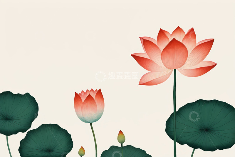 高清大图下载【趣麦麦图】中式荷花图