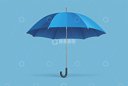蓝色雨伞展示图