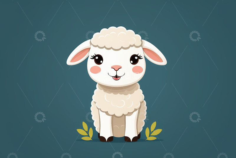 高清大图下载【趣麦麦图】可爱卡通小羊插画