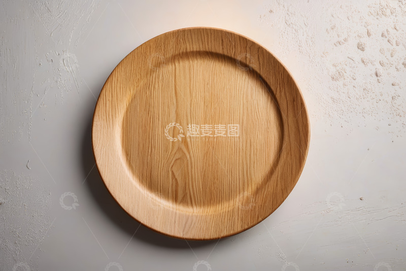 高清大图下载【趣麦麦图】浅色背景上的木质圆盘