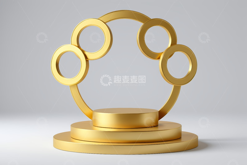 高清大图下载【趣麦麦图】金色立体环形展示台