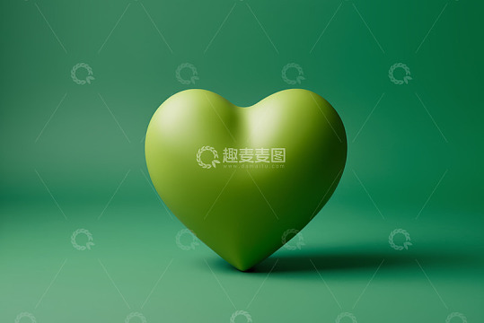绿色心形物体特写
