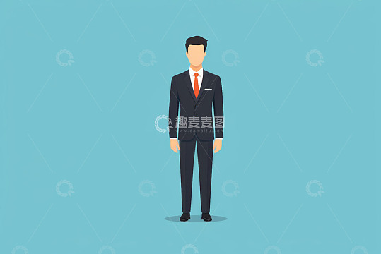 站立的西装卡通男性形象