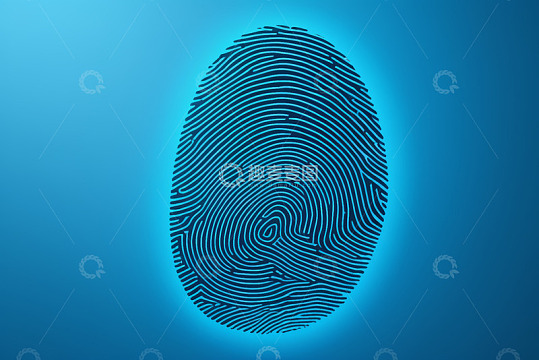 蓝色背景指纹图像