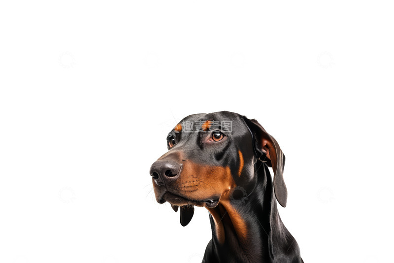 高清大图下载【趣麦麦图】杜宾犬头部特写
