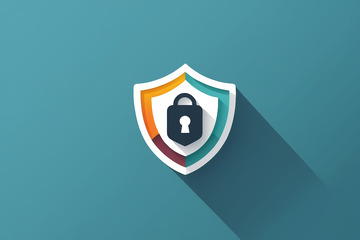 带锁盾牌安全保护图标