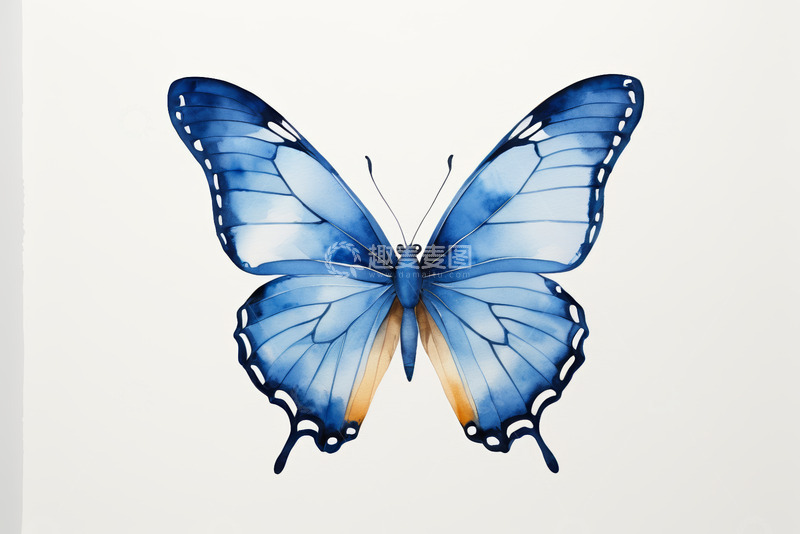 高清大图下载【趣麦麦图】蓝色蝴蝶特写素材