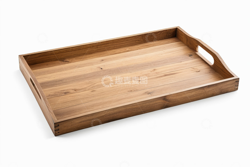 高清大图下载【趣麦麦图】木质长方形带把手托盘